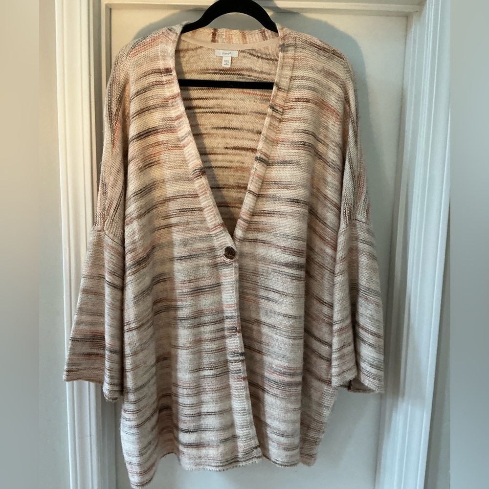 Pure Jill Striped Knit Cardigan Plus Size